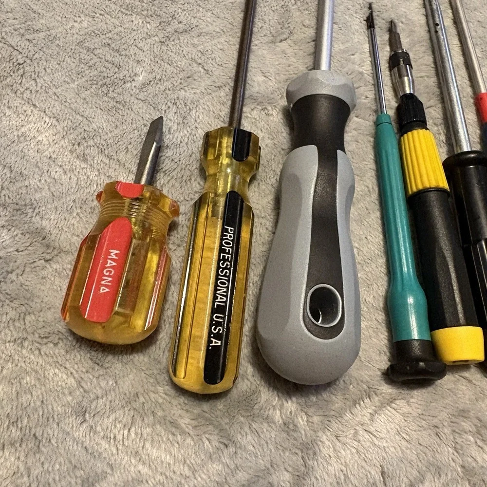 11pc Screwdriver set and 2 sockets - See Pictures - Various Brands and Sizes